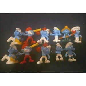 SMURFS Peyo McDonald's Happy Meal Figures Toys Lot of 11 Well Made -vintage
